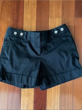 White House Black Market Black Button-Accent  Shorts